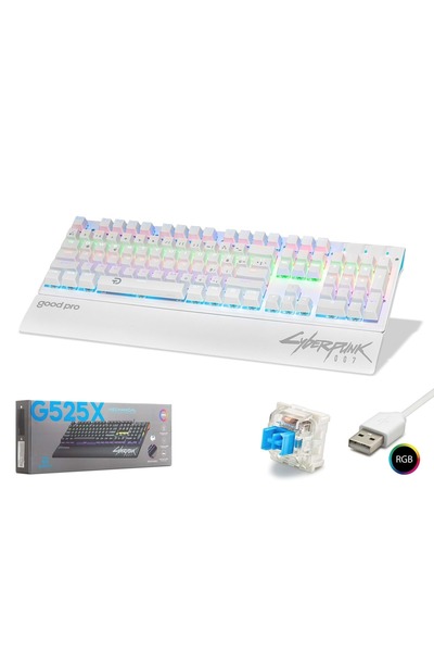 GOOD PRO CYBERPUNK G525XW Mekanik Gaming Klavye Blue Switch Bilek Destekli RG...