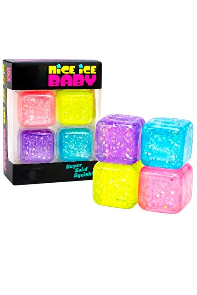 Toybox 4Pack Glitter Squishy Cube, Nice Stress Cubes for Adults - Slow Rise G...