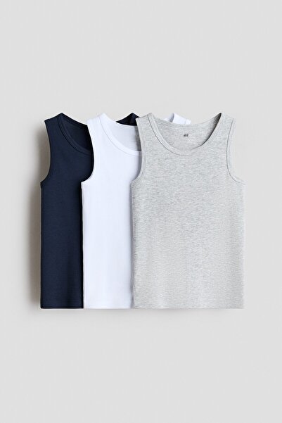H&M 3'lü Pamuklu Kolsuz Üst