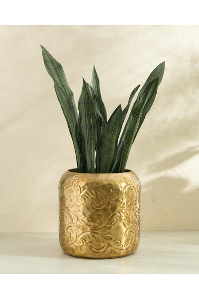REDTAG Gold Antique Embossed Metal Planter