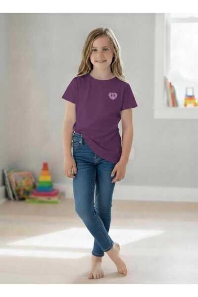 difa kids Girl's Basic T-Shirt Short Sleeve Crew Neck
