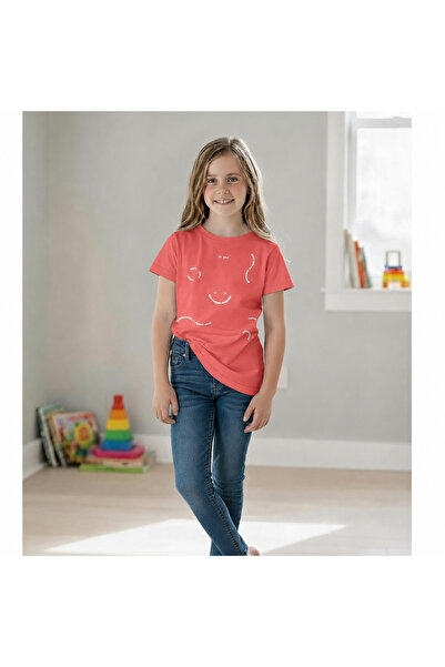 difa kids Girl's Basic T-Shirt Short Sleeve Crew Neck