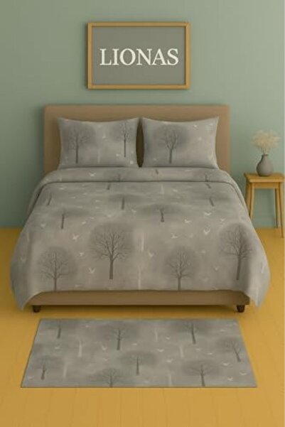 Yıldızan Msa Shop Ezgi Double Patterned Duvet Cover Set, 200 X 230 Cm, 2 Pill...