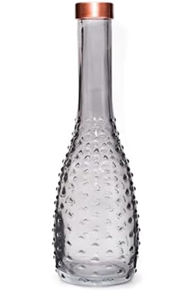 Yıldızan Mht Shop Copper Neck Black Embossed Thin Glass Vase (26 cm) 1153243