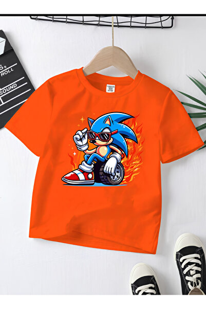 MAGORS تيشيرت للأطفال من SONIC THE HEDGEHOG بطبعة الموسم الجديد وياقة دائرية ...