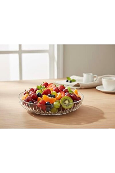 Yıldızan Msa Shop Fenomen Glass Bowl - 24 cm - Fruit Bowl - Salad Bowl 931845