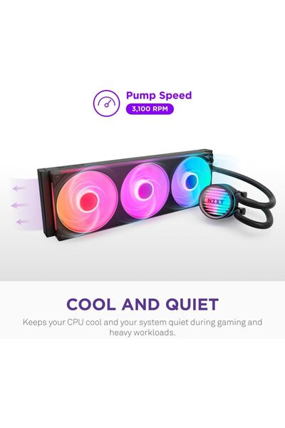 Nzxt Kraken Core 360 RGB CPU Liquid Cooler, 360mm All-in-One, Single Frame Fa...