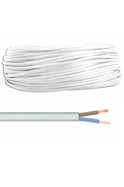 OEM Cablu electric bifilar dublu-izolat cupru 2x0.75mm plat alb MYYUP H03VVH2...