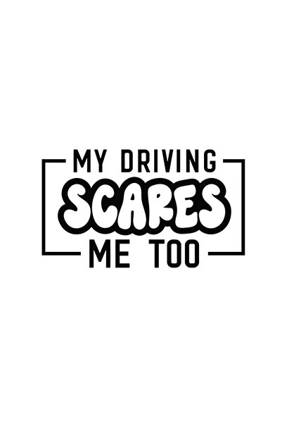 Amo-Stickers Sticker Auto my driving scares me 25cm Verde