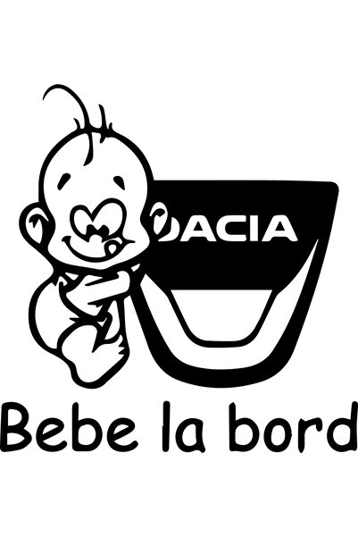 Amo-Stickers Sticker Baby on Board Dacia 25cm Verde