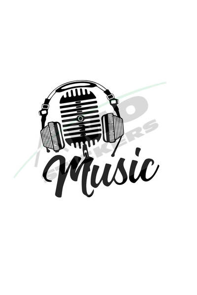 Amo-Stickers Sticker Car Music 2 30cm Green