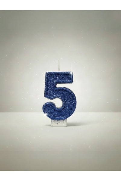 Miki & Miki Lacivert Simli Pasta Mumu Doğum günü mum 5 yaş
