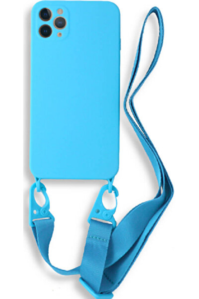 Bodycell Θήκη Σιλικόνης με Λουράκι Λαιμού - Apple iPhone 11 Pro Max - Light Blue