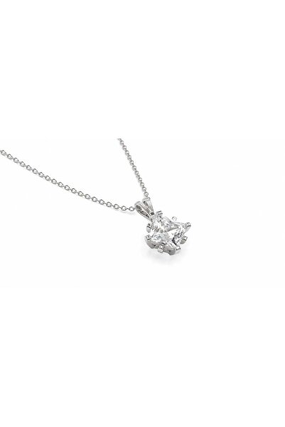 Swarovski Crystal Prenses Kesim Zirkon Taşlı Tektaş Kolye – Kadın Zarif Günlü...