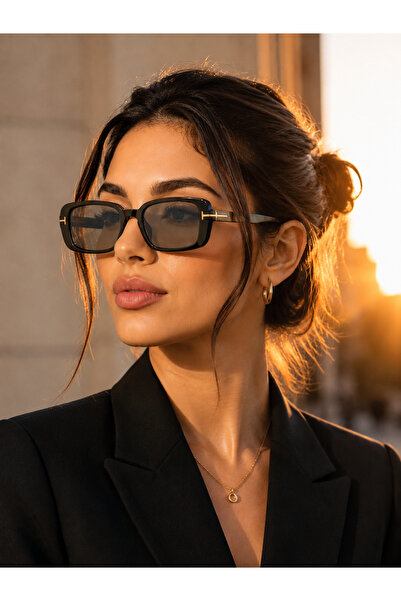 CASPARA Premium Rectangular Black Sunglasses Uv400 Unisex Lightweight Frame w...