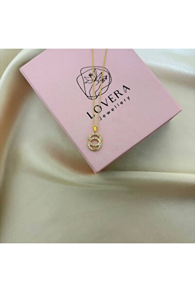 Lovera Jewellery 925 Ayar Gümüş Sertifikalı 14K Gold Renk Bihter Kolye