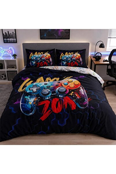 Tabeskly Boys Kids Gaming Bedding Gamepad Gamer Double Duvet Cover Sets with ...