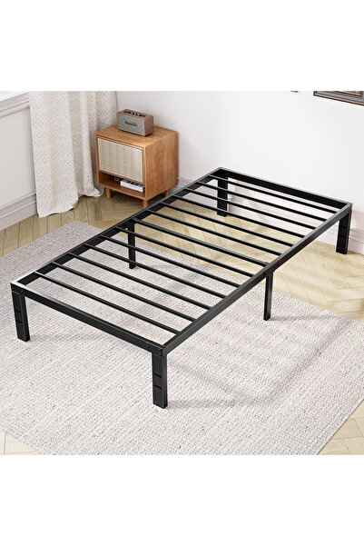 YESMAX 190*90cm Twin Size Metal Platform Bed Frame with Under-Bed Storage, St...