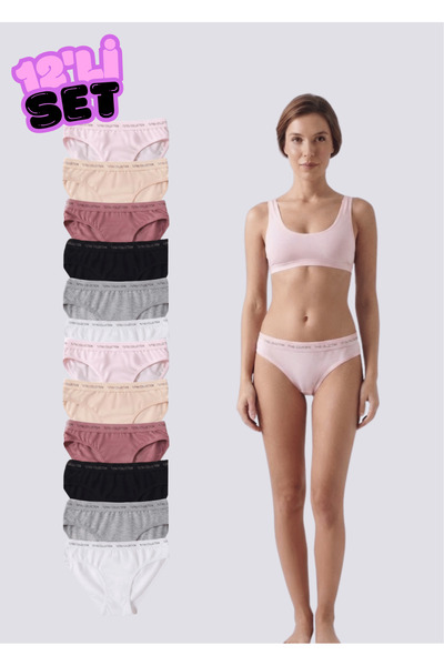 NACAR STORE Women's 12-Piece Combed Cotton Bikini Panties Set
