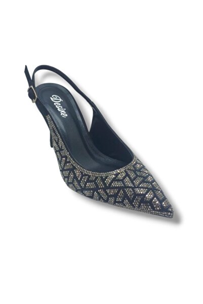 Cakgo Desire 5011-26 Stoned Mosaic Patterned Thin Heel Women's Stiletto 8.5cm