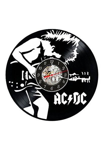 AC/DC Διακοσμητικό ρολόι τοίχου από δίσκο βινυλίου, Μοντέλο Ροκ Συγκροτήματος...