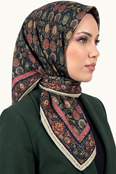 hadiora Women's Navy Blue Ethnic Floral and Shawl Motif Organic Cotton Soft S...