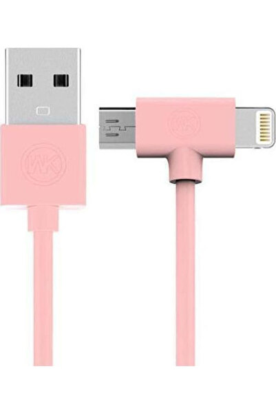 WK Κανονικό καλώδιο USB σε micro USB 1μ Ροζ (WDC-008P)