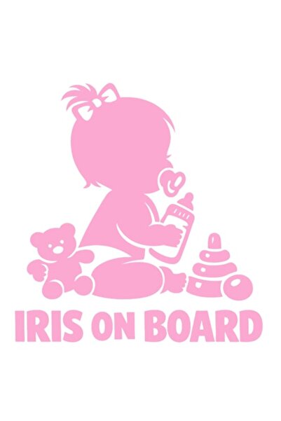OEM Autocolant decorativ auto  "IRIS ON BOARD ", 10cm, Roz