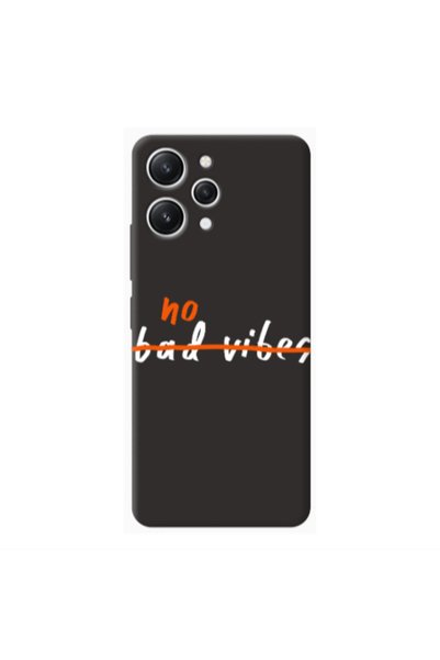 Other Xiaomi Redmi 12 No bad vibes 2 Black Colored Silicone TPU Θήκη