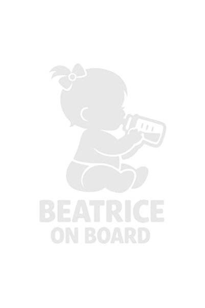 OEM Autocolant decorativ auto  "BEATRICE ON BOARD ", 10cm, Alb