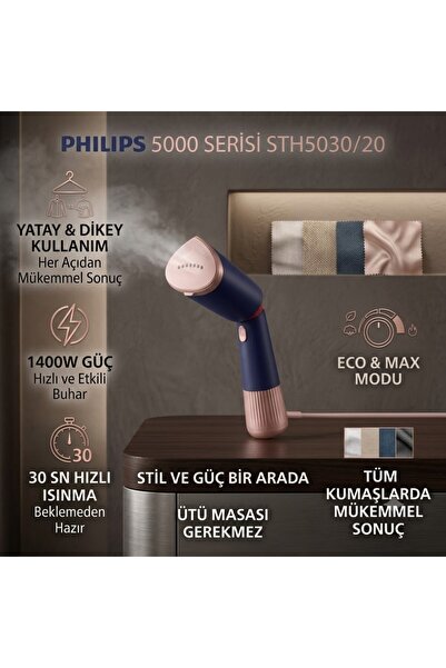 Philips 5000 Serisi El Tipi Buharlı Düzleştirici, Seyahat için taşınabilir, T...