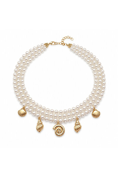 Venus Design Choker Necklace with Pearl Charm