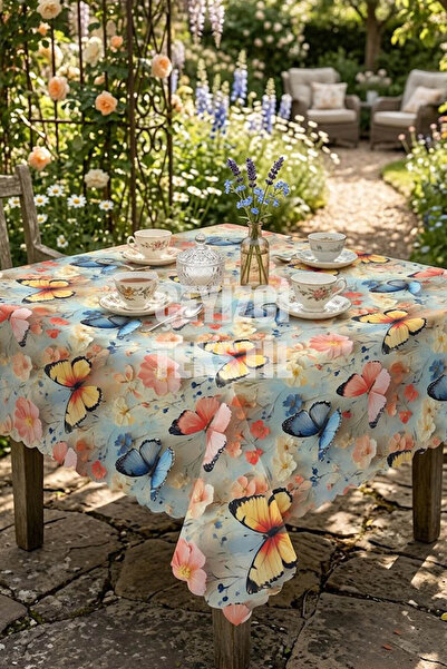Çt Çeyizci Tekstil Digital Printed Tablecloth Table Cloth 170X170 cm Stain-Re...