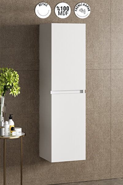 ÖZCEDEN Yıldız 35*130 cm Beyaz MDF Asma Banyo Boy Dolabı