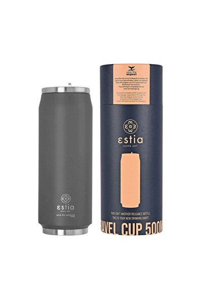 estia Ισοθερμική Κούπα Καφέ 01-9441 Save Aegean 500ml Ανοξείδωτο Ατσάλι Ματ Γκρι