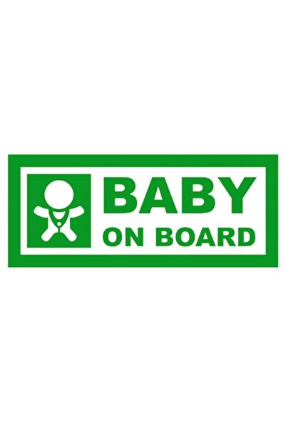 OEM Autocolant decorativ auto  "BEBE LA BORD ", M0, 15cm, Verde