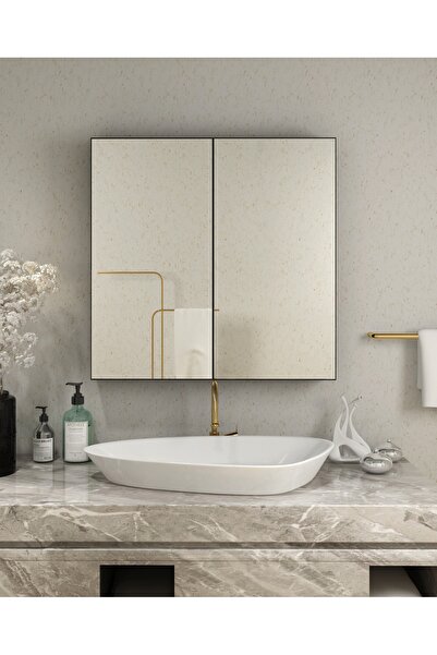 AVEVA HOME MDF 2 Kapaklı Aynalı Banyo Dolabı 70 X 70 X 15 cm – Çok Amaçlı, Yü...