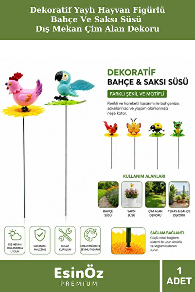 EsinÖz # Garden Ornament Decorative Spring-Loaded Animal Figurine Garden and ...