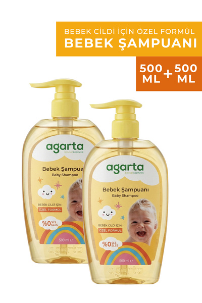 Agarta 2 قطعة شامبو للشعر والجسم للأطفال 500 مل × 2 قطعة