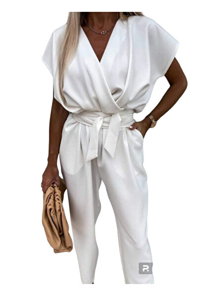 Woman's Fashion Γυναικεία Ολόσωμη Φόρμα Λευκή