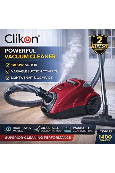 CLIKON 1400W Vacuum Cleaner CK4022 High Power Adjustable Suction