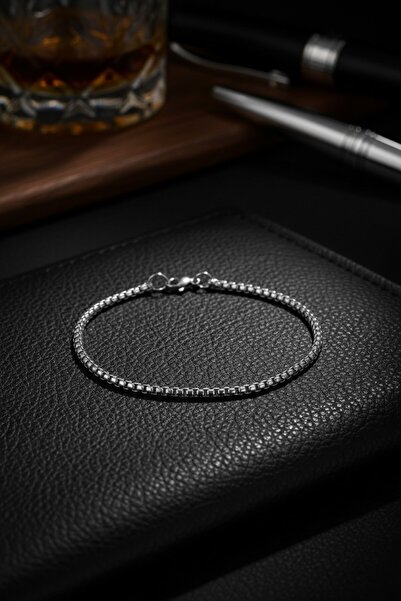 Lorivelle Premium Italian Rolo Chain Men's Bracelet - Silver Color, Classic D...