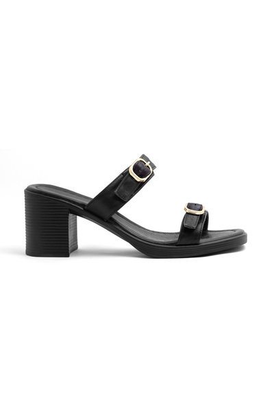 Mamito Ayakkabı As 109 Double-Strapped Buckle Detailed Genuine Leather Heeled...