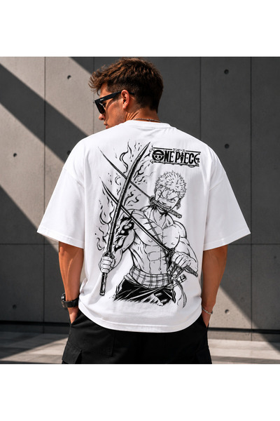 Nulivez One Piece Roronoa Zoro Printed Oversize Unisex T-Shirt – Anime-Themed...