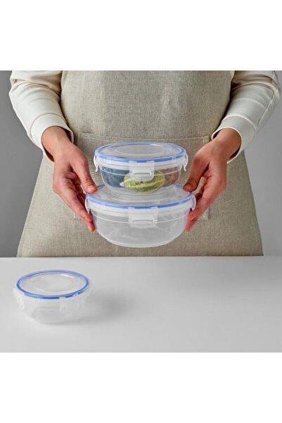 Yıldızan Ohbe Express Store 3-Piece Round Storage Set with Gaskets (400,800,1...