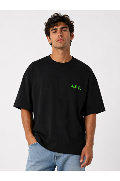 Compostela Unisex Women's Men's A.P.C Written Logo Front Printed Oversized Th...