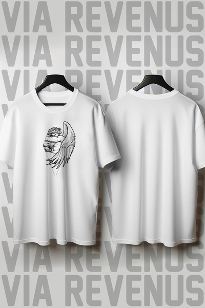 Vordevia The Fallen Angel Printed Wide Fit 100% Cotton Tshirt