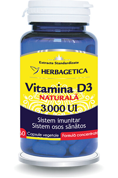 herbagetica Vitamina D3 Naturala 3000 U.I 60cps