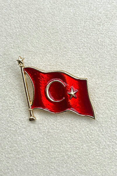 SEHERDEN Türk Bayraklı Broş/Rozet (3 cm- 3,5 cm) - Çanta, Şapka, Ceket, Eşarp...