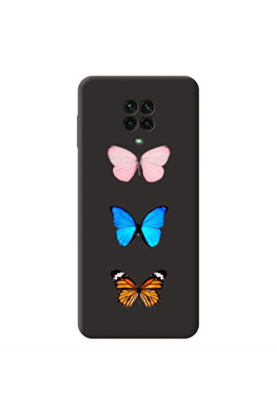 Other Xiaomi Redmi Note 9 Pro Triple Butterfly Black Colored Silicone TPU Θήκη